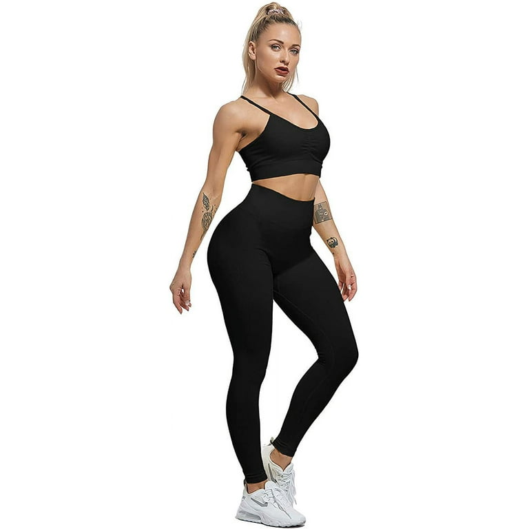 Olmlmt Workout Leggings for Women High Waisted Butt Lifting Gym Seamless  Scrunch Yoga Pants(O706-Black-S) at  Women's Clothing store