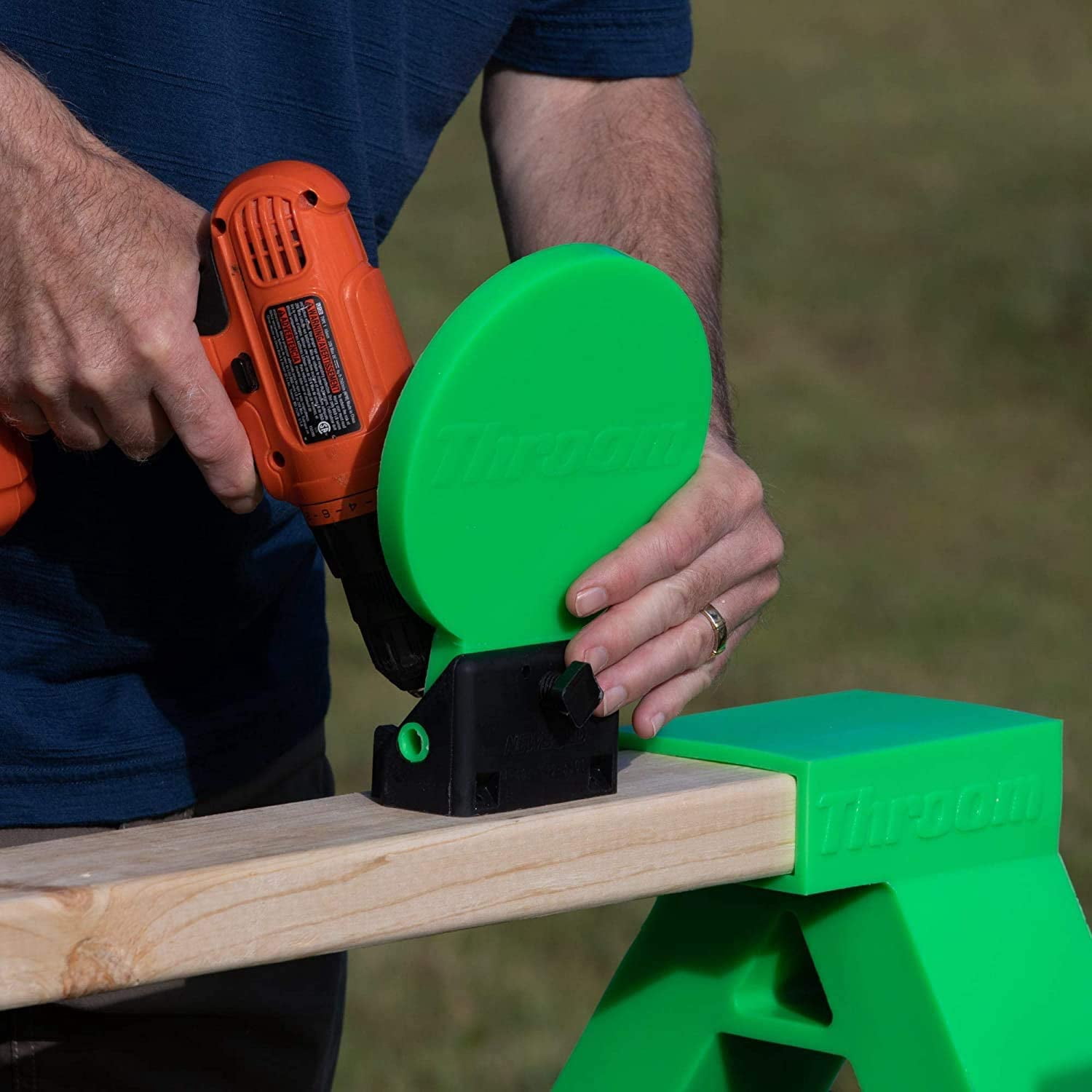 Throom Targets Knockdown Plate Rack 8in Round Target Kit, Green,