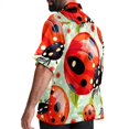 thumbnail image 3 of Seven Starred Ladybird Men's Short Sleeve Hawaiian Shirt, Poplin Casual Printed Button Down, Summer Beach Unisex Shirts, 3 of 6