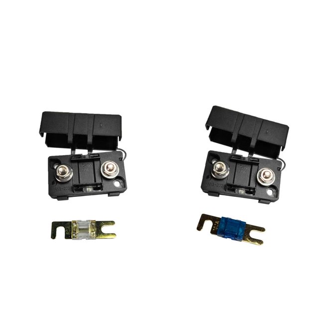 Bloque de caja de fusibles de portafusibles Midi ANS automotriz en línea negro para carro de golf RV Electrocar 80A + 100A Soledad Bloque de portafusibles ANS