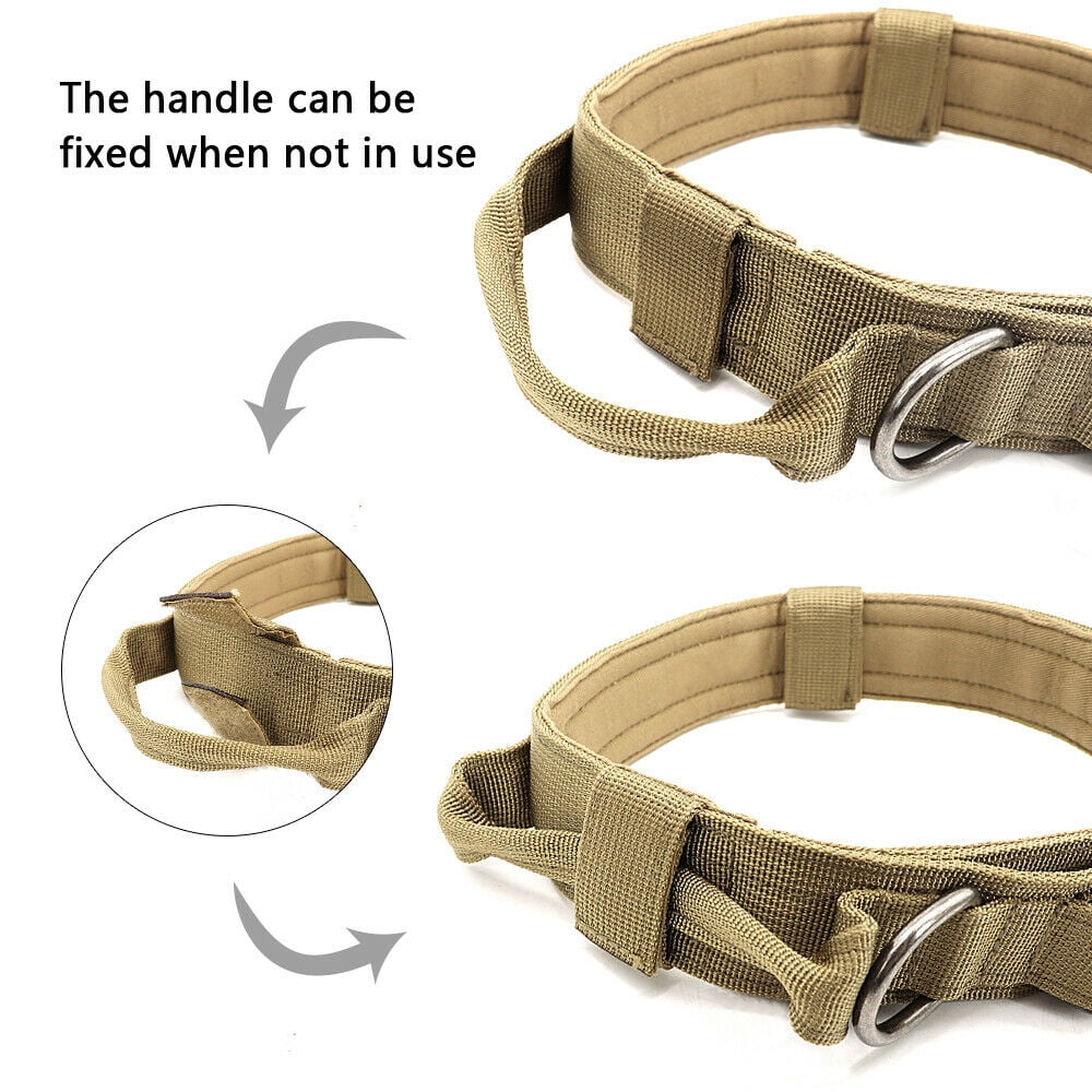 Didog 1.5"Width Adjustable Tactical Dog Collars Large Dogs Military Training with Handle German Shepherd Heavy Duty Metal Buckle