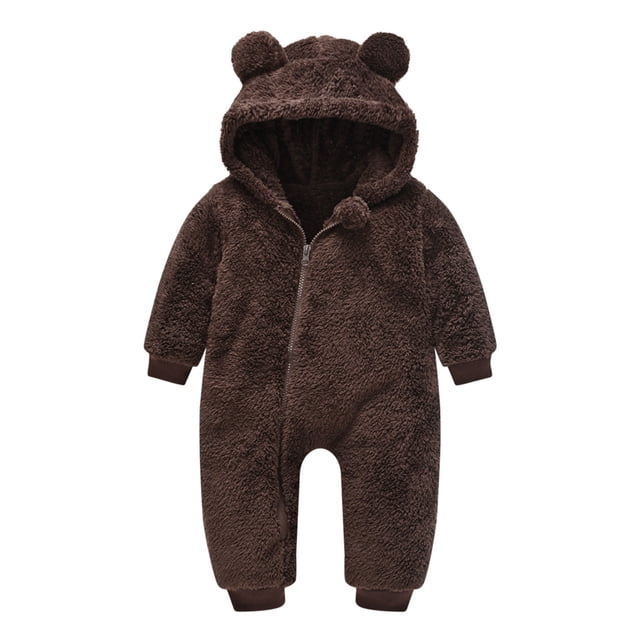 Combinaison Épaisse Chaude pour Bébé Nouveau-Né Filles Garçons avec Capuche
