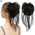 thumbnail image 1 of Zhuge Moño desordenado, extensión de moño despeinado, banda elástica para el cabello, moño rizado, coletero para mujer, color negro, 1 of 3