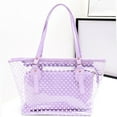 thumbnail image 1 of Up to 65% off Fashion Lady Plastic Wave Point Transparent Beach Shoulder Bag Handbag + Clutch, 1 of 5