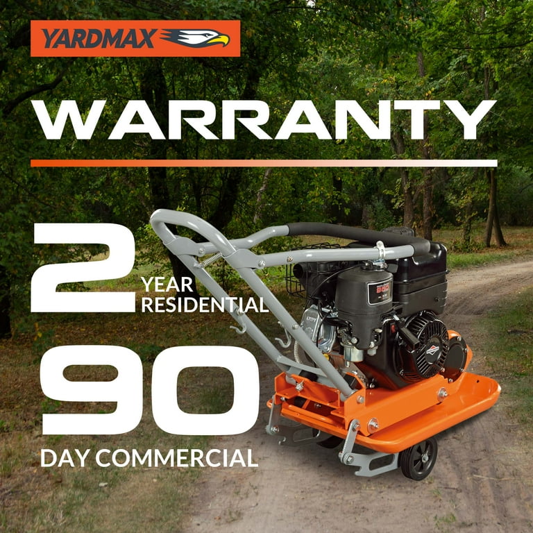 YARDMAX YC1390 Plate Compactor, 6.5HP, 3000 lb Force, 208cc