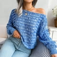 thumbnail image 4 of Aoochasliy Womens Sweaters Clearance Pullover Cardigan Colorful Long Sleeve off Shoulder Knit Crew Neck, 4 of 5