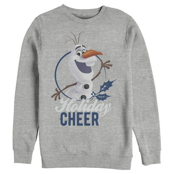 Men's Frozen Olaf Holiday Cheer Sweatshirt Athletic Heather Medium