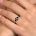 thumbnail image 4 of Gem Stone King 925 Sterling Silver Green Mystic Topaz and Black Diamond Engagement Ring for Women | 1.34 Cttw | Oval 7X5MM | Gemstone November Birthstone | Size 8, 4 of 6