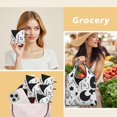 thumbnail image 6 of 5 Pack Foldable Shopping Bag,Black and White Halloween Doodle Pattern Reusable Grocery Bags with Pockets,Large Reusable Tote Bags with Handles Waterproof & Lightweight, 6 of 6
