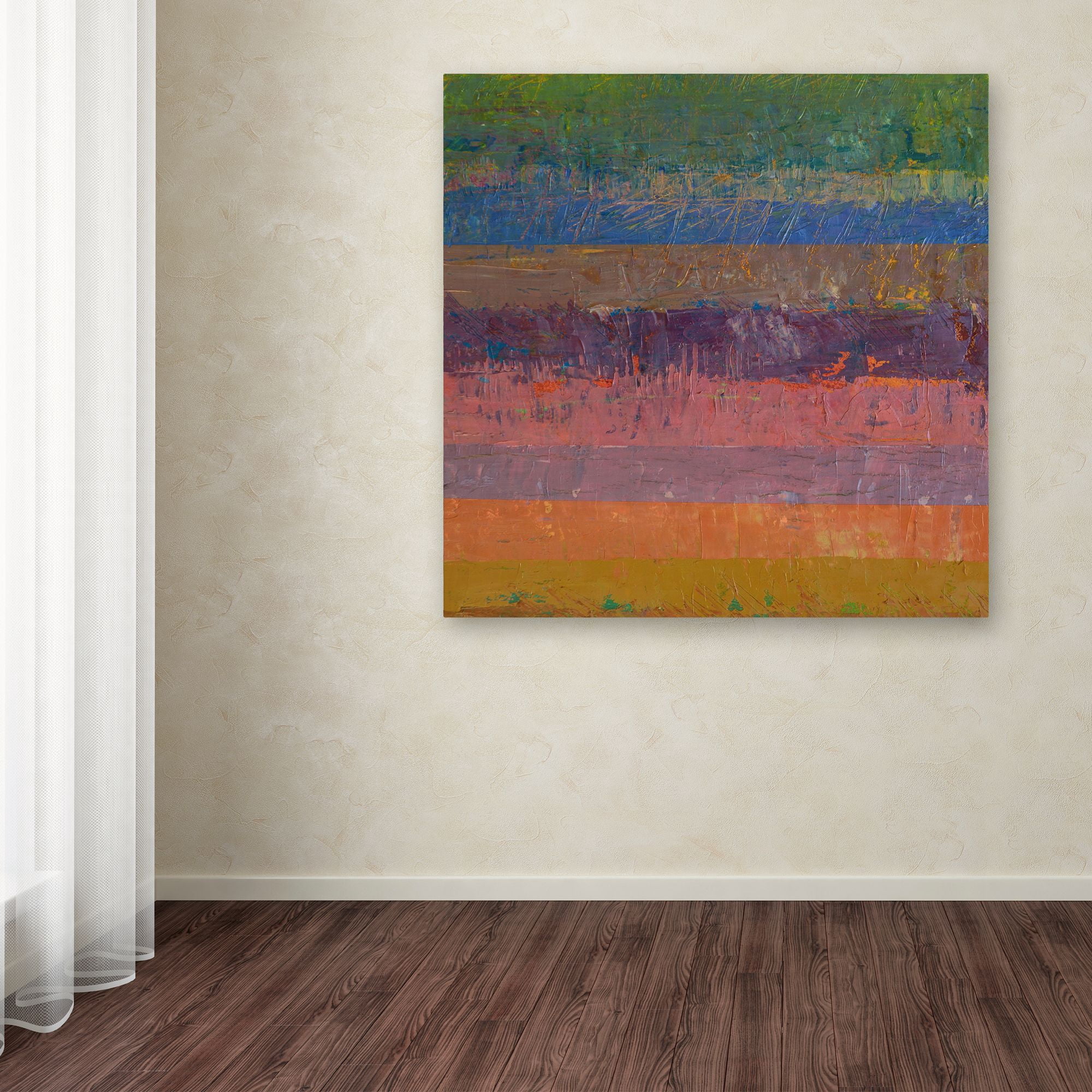 Trademark Fine Art "Pink Line" Canvas Art by Michelle Calkins