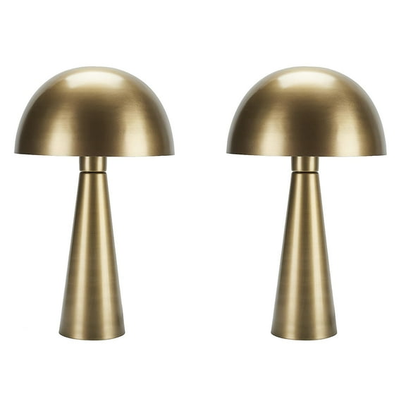 16" Modern Iron Mushroom Gold Table Lamp Set of 2 - Nourison