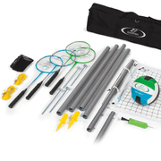 EastPoint Sports Deluxe Volleyball Badminton Net Set - Comprend un matériau résistant aux intempéries et un sac de rangement complet - Comprend 1 volleyball, 4 raquettes de badminton et 2 volants de