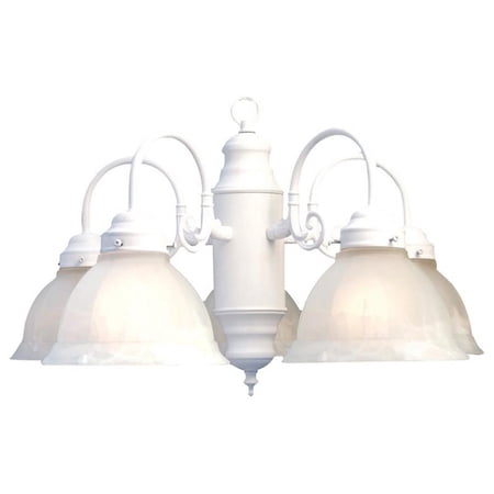 Woodbridge Lighting Basic 24 5-light Steel & Glass Chandelier in White