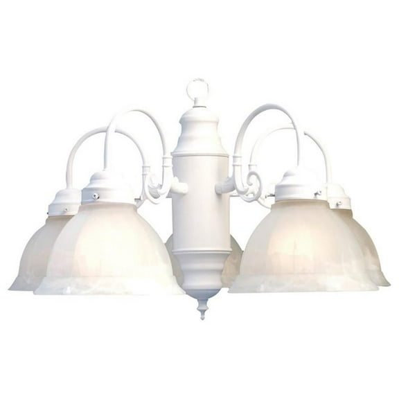 Woodbridge Lighting Basic 24" 5-light Steel & Glass Chandelier in White