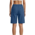 thumbnail image 7 of Livrdious Women's Jean Shorts High Waisted Stretchy Bermuda Denim Shorts Summer Casual Drawstring Elastic Waist Jean Shorts, S-2X, 7 of 7