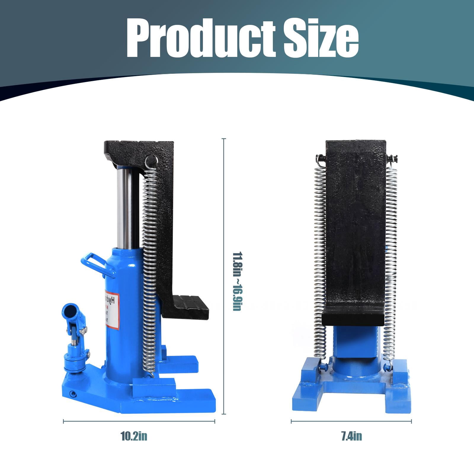 10 Ton (22,000 Lbs) Blue Welded Hydraulic Lift Jack, Widely Compatible with Cars, Trucks, SUVs and Heavy Machinery, Great for Workshop Repair, Agricultural Operations and Job Site Use