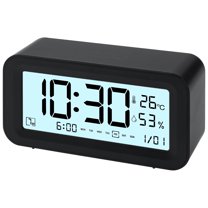 REGALWOVEN Electric Alarm Clock Adjustable Volume Loud Alarms, Battery Powered Fits Bedroom Black 5.7"L x 2.0"W x 3.3"H