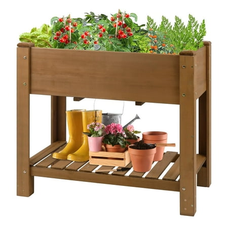 Condition photo showing New/Like New for PETSCOSSET Raised Garden Bed Wooden Elevated Planter Box with Legs 33.46 X 17.9 X 29.72 in