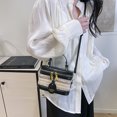 thumbnail image 3 of Bolso de hombro de paja para mujeres Bolso de honda de gran capacidad PU Bolso de cuero (caqui), 3 of 9