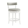 thumbnail image 3 of Hanover Swivel Counter Height Bar Stool - White and Gray - Set of 2, 3 of 9