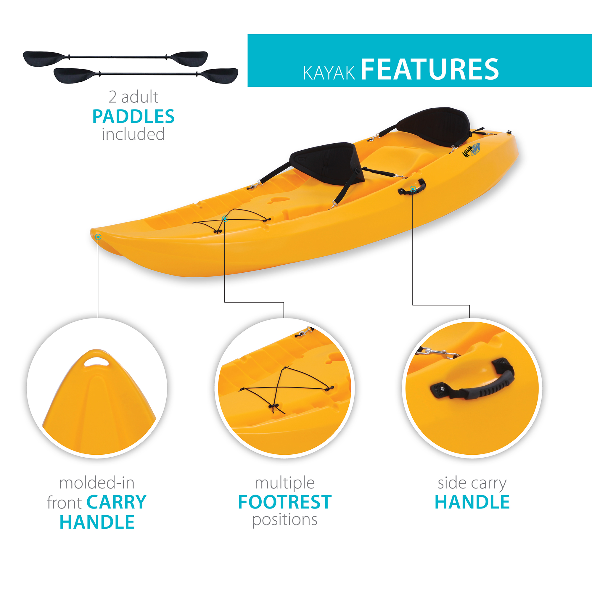 Lifetime Manta 10 ft Tandem Kayak (Paddles Included), 90118 - image 4 of 12