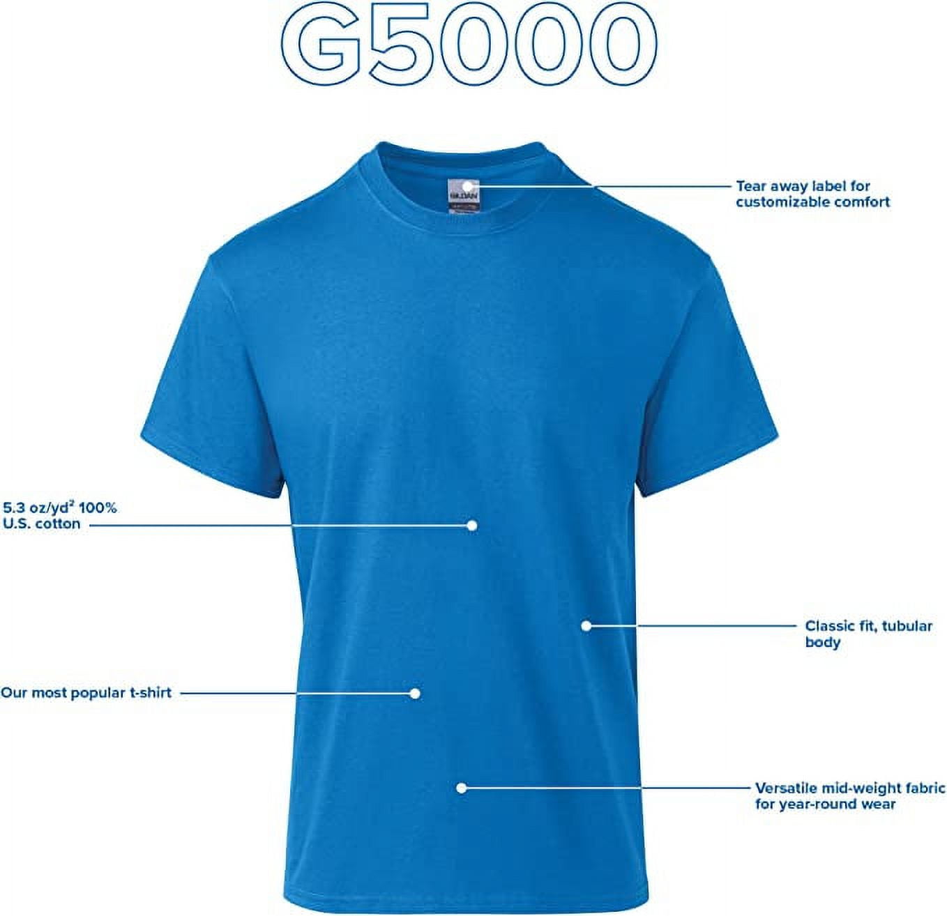 Gildan men's Heavy Cotton T-shirt, Style G5000 , 2XL Size ,White Color ,  Pack of - Walmart.com