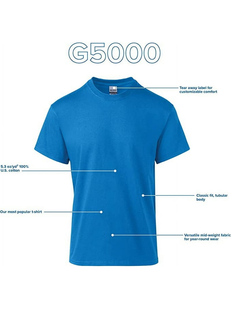 Gildan men's Heavy Cotton T-shirt, Style G5000,Medium Size,White