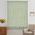 thumbnail image 3 of Sage Green Burlap Texture Sheer Curtains 63 Inches Long, Farmhouse Vintage Sage Green Light Filering Curtains, Breathable Simi Curtain Privacy Drapes for Living Room Bedroom Window Treatment, 3 of 9