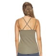 thumbnail image 3 of Expert Brand USA-Made Women's MoCA Cotton Blend Strappy Cami, Olive, Small, 3 of 5