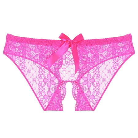 Bigersell Crotchless Underwear Clearance Plus Size Underwear Women High Cut Panty Style P-69 Cotton Boyshort Panties Ladies Cotton Thongs Briefs Mid Waist Women s Briefs Hot Pink M