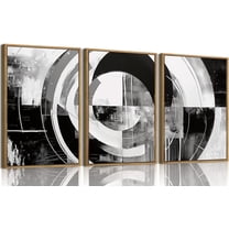 Hieng 3 Piece Large Modern Abstract Canvas Wall Art For Living Room, Green Black White Minimalist Wall Art Decor Posters Prints For Bedroom Office