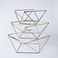 thumbnail image 3 of BalsaCircle 3 Clear Gold Metal Glass Geometric Cake Stands Party Wedding Centerpieces Dessert Table Decorations, 3 of 6