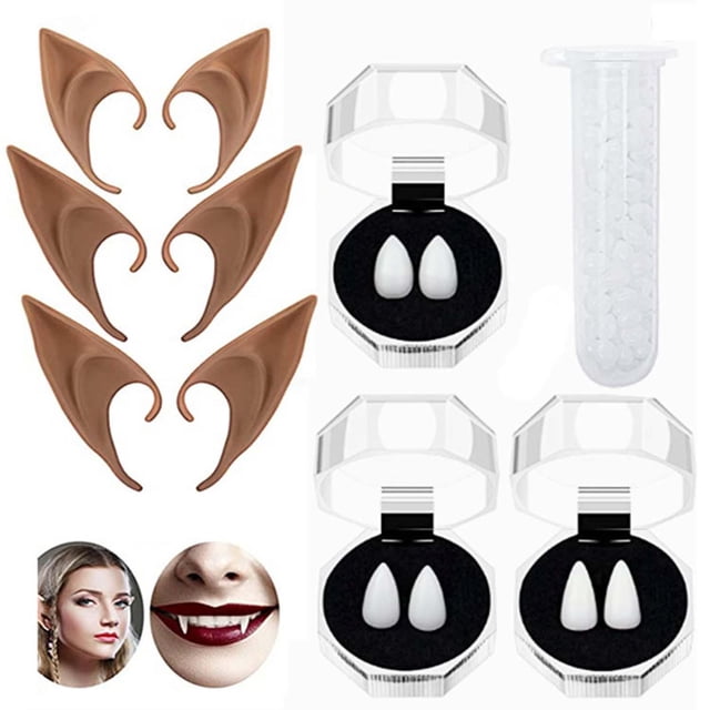 Accesorios de disfraz con orejas de , accesorios de disfraz de , accesorios de , vestido de oreja de látex de duende café Baoblaze Oreja de elfo de Halloween