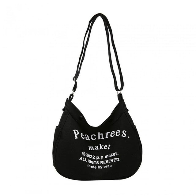 Bolso de lona para mujer, tipo hobo, moderno, duradero, informal, tipo tote negro