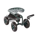 thumbnail image 1 of kinbor Siège de Chariot de Jardin Roulant avec Roues et Plateau à Outils, Siège Pivotant à 360°, Vert, 1 of 4
