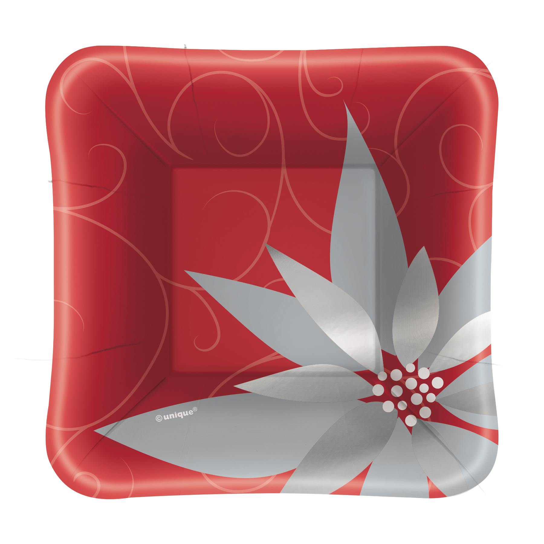 Mary Square Plate Appetizer Set of 4 Red Bow main image 1