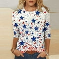 thumbnail image 2 of Cavosen Women Long Sleeve Tunic Shirts Crew Neck Trendy Patriotic Tee 250 Years Red White and Blue Graphic Shirt Summer Basic Tops, 2 of 5