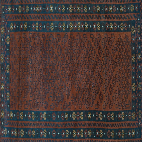 Ahgly Company Indoor Square Southwestern Light Blue Country Area Rugs, 6' Square
