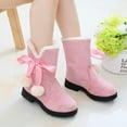 thumbnail image 6 of Qiangong Girls Boots Winter Girls Snow Boots Thick Bottom Non Warm and Comfortable Solid Color Boots with Balls Toddler Boots Pink 12, 6 of 6