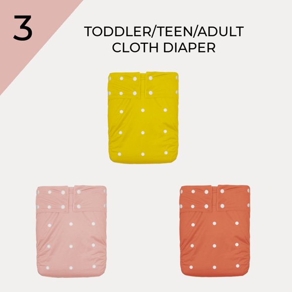 KaWaii Baby Adult/Toddler/Teen/ Reusable Cloth Diaper, Theme #2 - Pack of 3