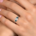 thumbnail image 4 of Gem Stone King 925 Sterling Silver DEF Lab Grown Diamond and London Blue Topaz Engagement Ring for Women | 1.14 Cttw | Oval 7X5MM | Gemstone April Birthstone | Size 5, 4 of 6