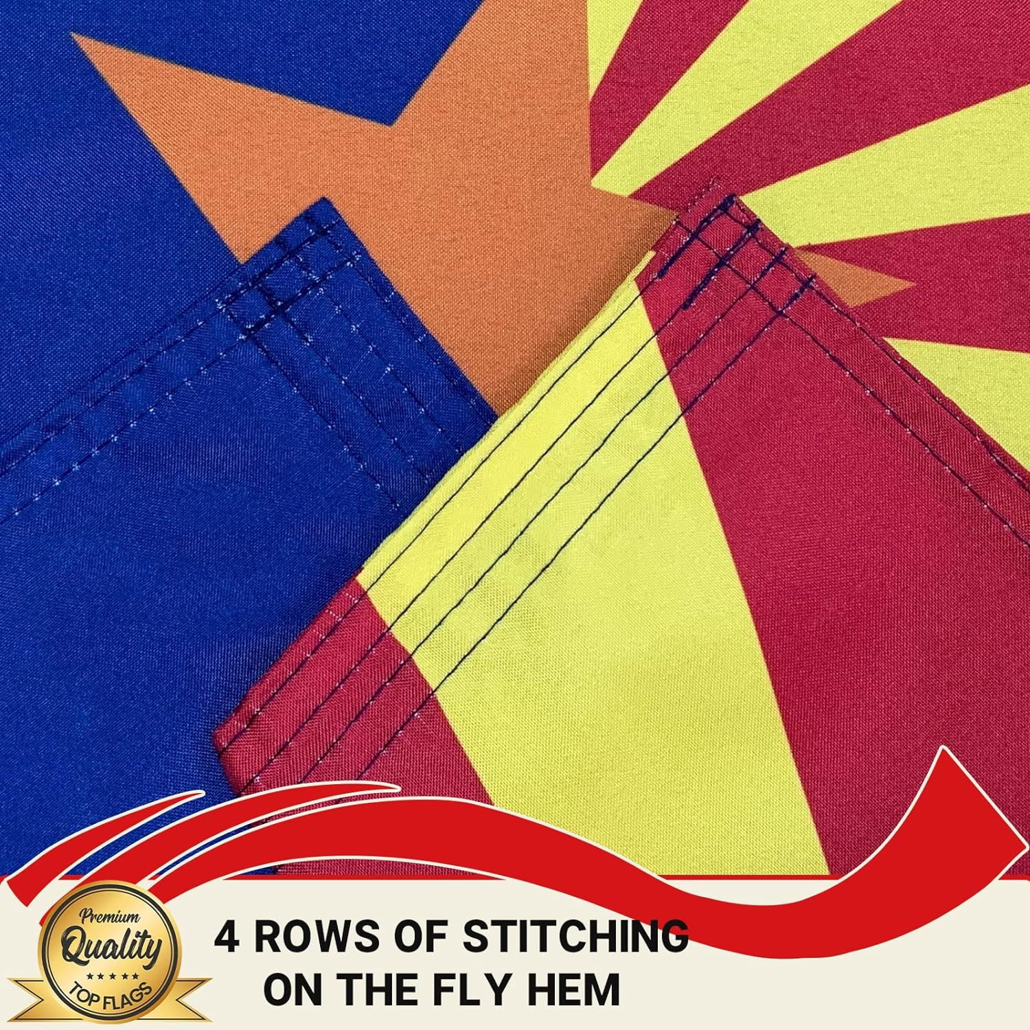 Arizona Flag 3x5 Double Sided and 3 Ply Arizona State Flags Heavy Duty for Outdoor with 2 Brass Grommets 4 Stitching Rows Heavy Duty Nylon , Vivid Color Fade-resistant,Sewn