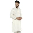thumbnail image 6 of SKAVIJ Men's Tunic Art Silk Kurta Ethnic Indian Long Casual Shirt Party X-Large Off-White, 6 of 6