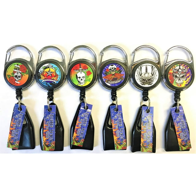Premium Lighter Leash Retractable Lighter Holder-Death/Skull Series 1/6/30 (#289) (6)