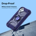 thumbnail image 5 of Dteck for iPhone 16 Case with Double Ring Stand, Heavy Duty Silicone +PC Military Grade Shockproof Back Cover for iPhone 16,Darkpurple, 5 of 6
