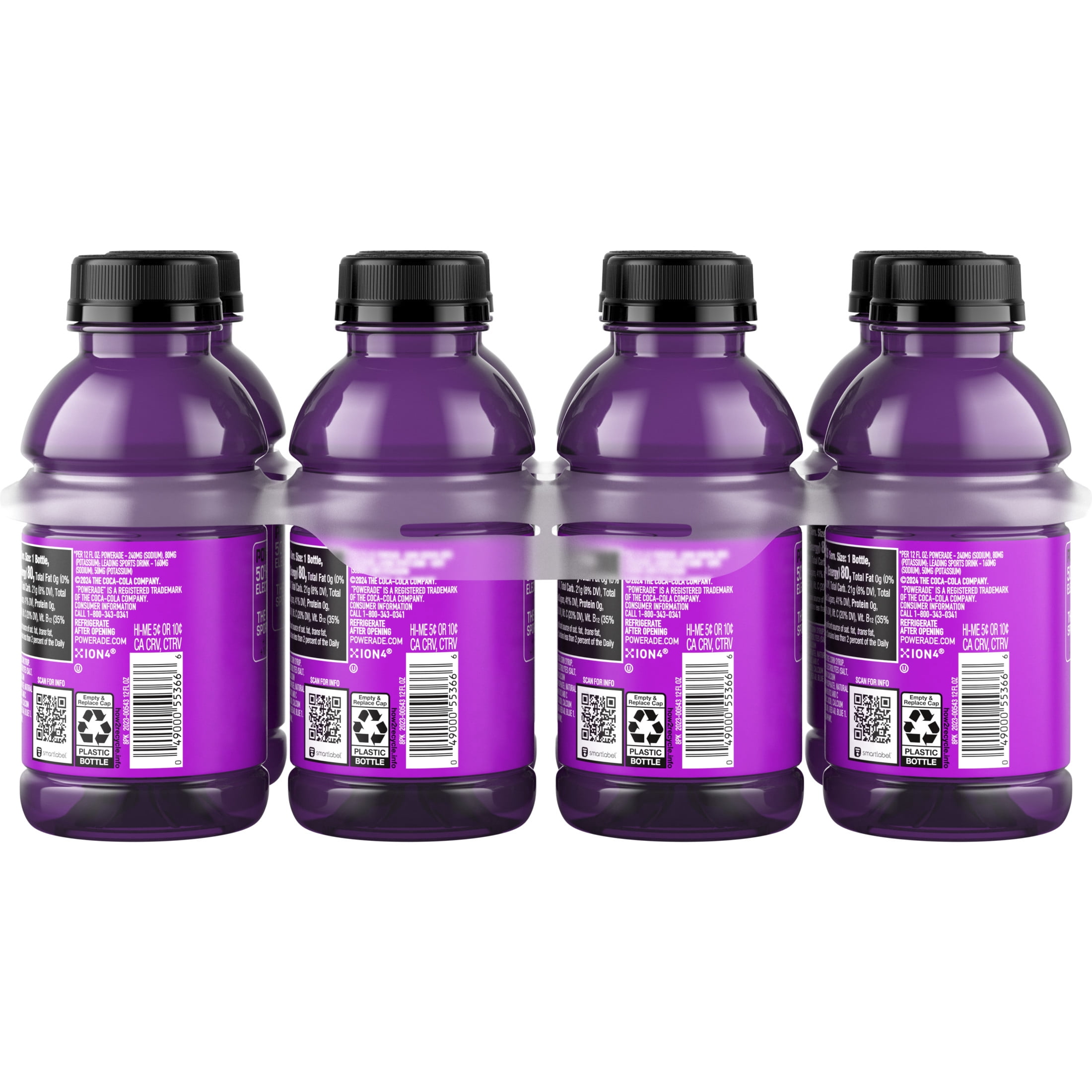 POWERADE Grape Electrolyte Sports Drink Bottles, 12 fl oz, 8 Pack