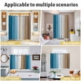 thumbnail image 6 of Blue Brown Ombre Kitchen Curtains 63 Inch Length, Vintage Country Wooden Grommet Top Bedroom Living Room Curtains, Light Filtering Cafe Curtain Drapes 2 Panels Set 84''x63'', 6 of 9