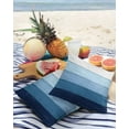 thumbnail image 3 of Pack of 2 Outdoor Pillow Covers, Navy Blue Striped Gradient Rustic Wood Board Waterproof Square Throw Pillowcase Cushion Decorative Pillow Covers for Couch Patio Tent, 26x26 in, 3 of 6