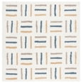 thumbnail image 2 of SAFAVIEH Calico Aylmer Geometric Polyester Shag Area Rug, Ivory/Gold, 6'7" x 6'7" Square, 2 of 8