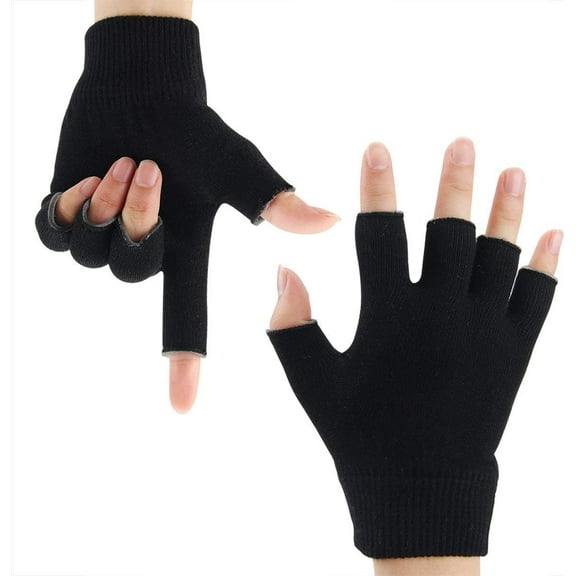 Scheam 2Pcs Moisturizing Gloves with Gel Lining - Dry Hands Treatment ,Hydrating Cracked Hand Healing Gloves - Repair Rough, Chapped Skin Overnight,Black